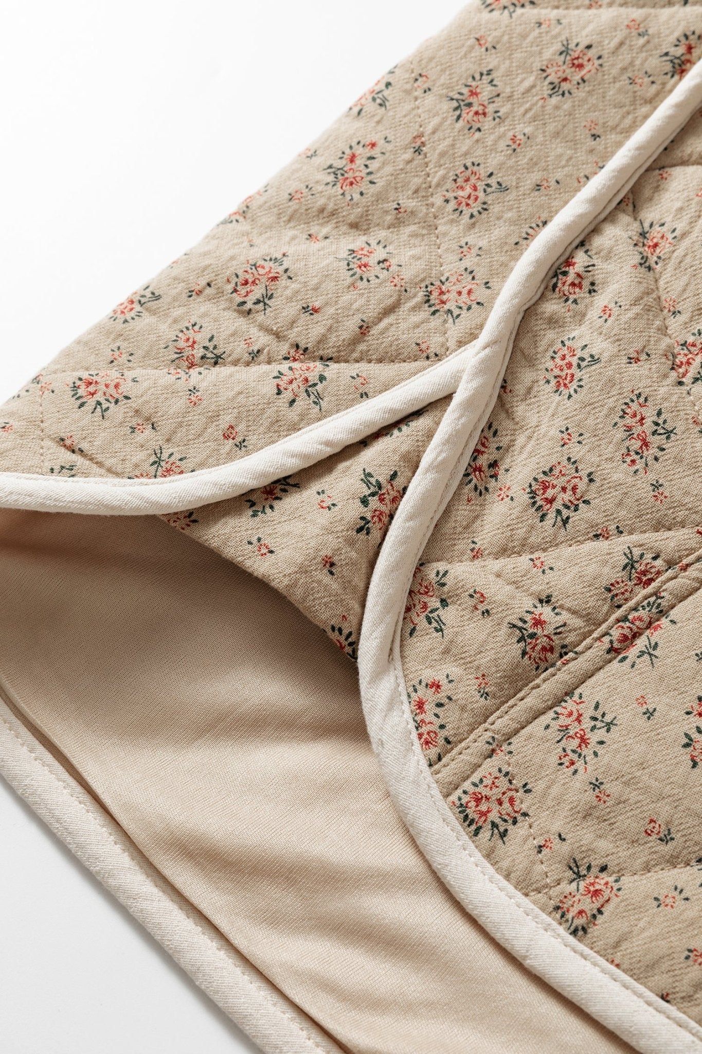 Floral Quilted Button Front Vest - Rooted & Reckless Co.
