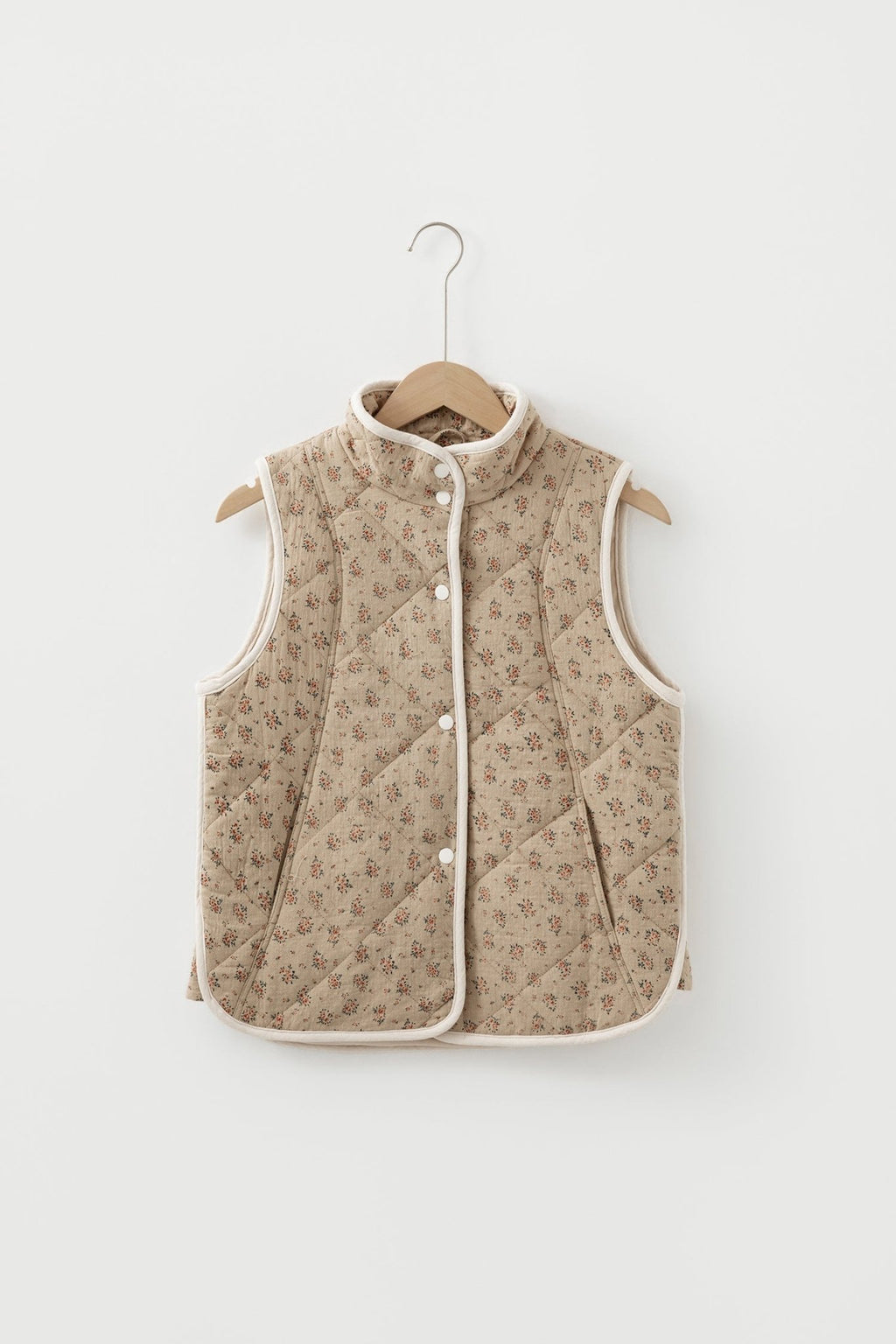 Floral Quilted Button Front Vest - Rooted & Reckless Co.
