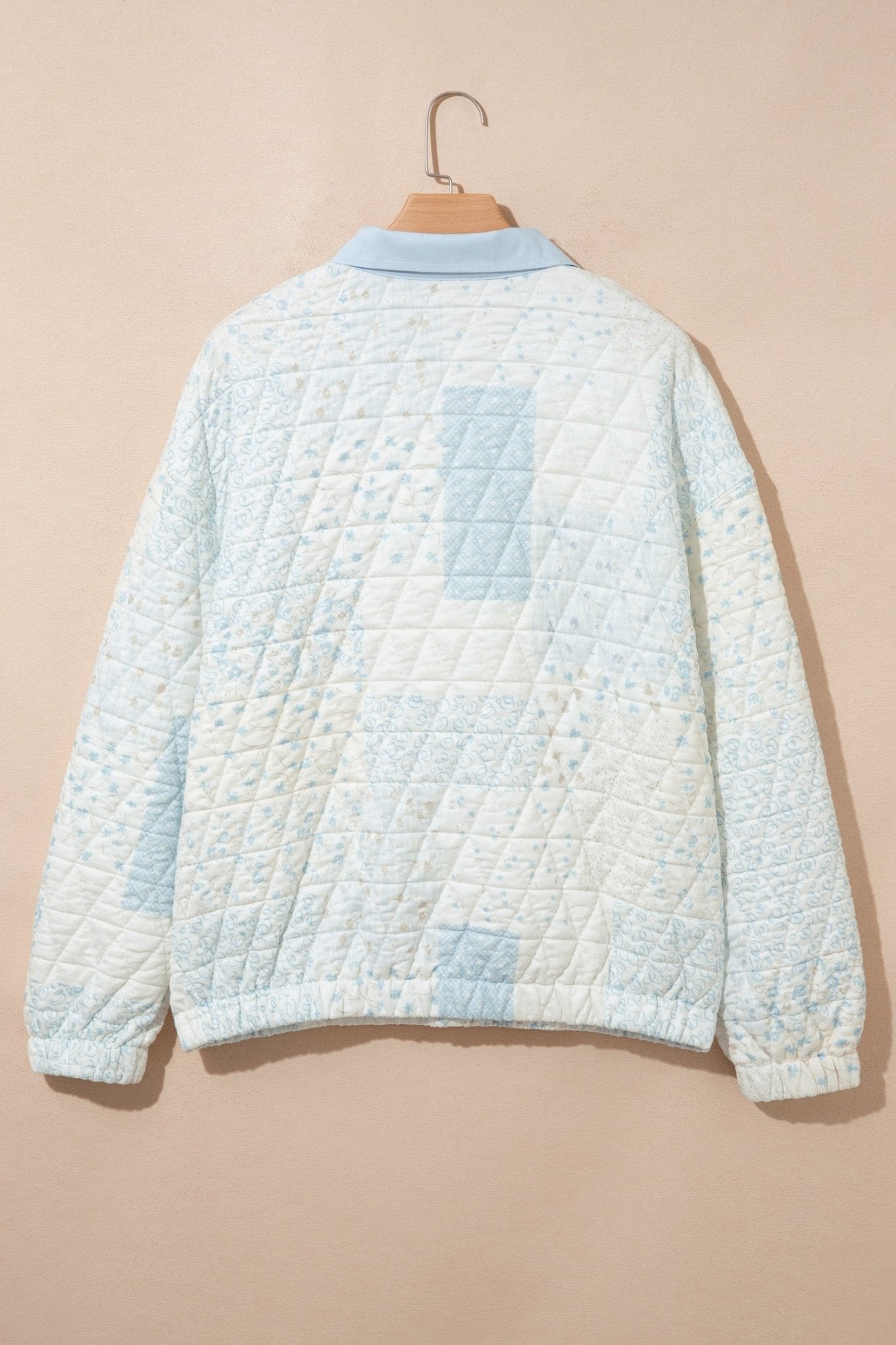 Floral Quilted Half Button Pocket Pullover Sweatshirt - Rooted & Reckless Co.
