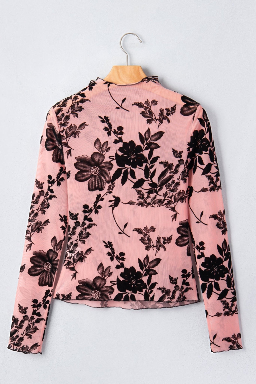 Floral Retro Mesh Long Sleeve Blouse - Rooted & Reckless Co.
