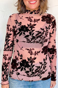 Floral Retro Mesh Long Sleeve Blouse - Rooted & Reckless Co.