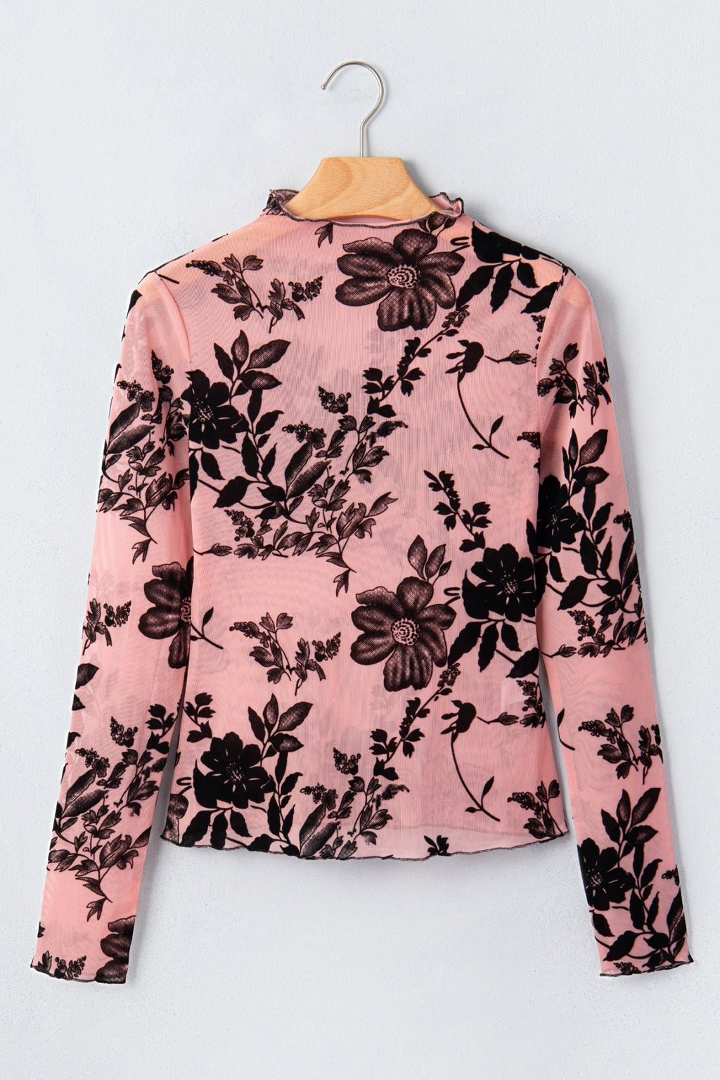 Floral Retro Mesh Long Sleeve Blouse - Rooted & Reckless Co.