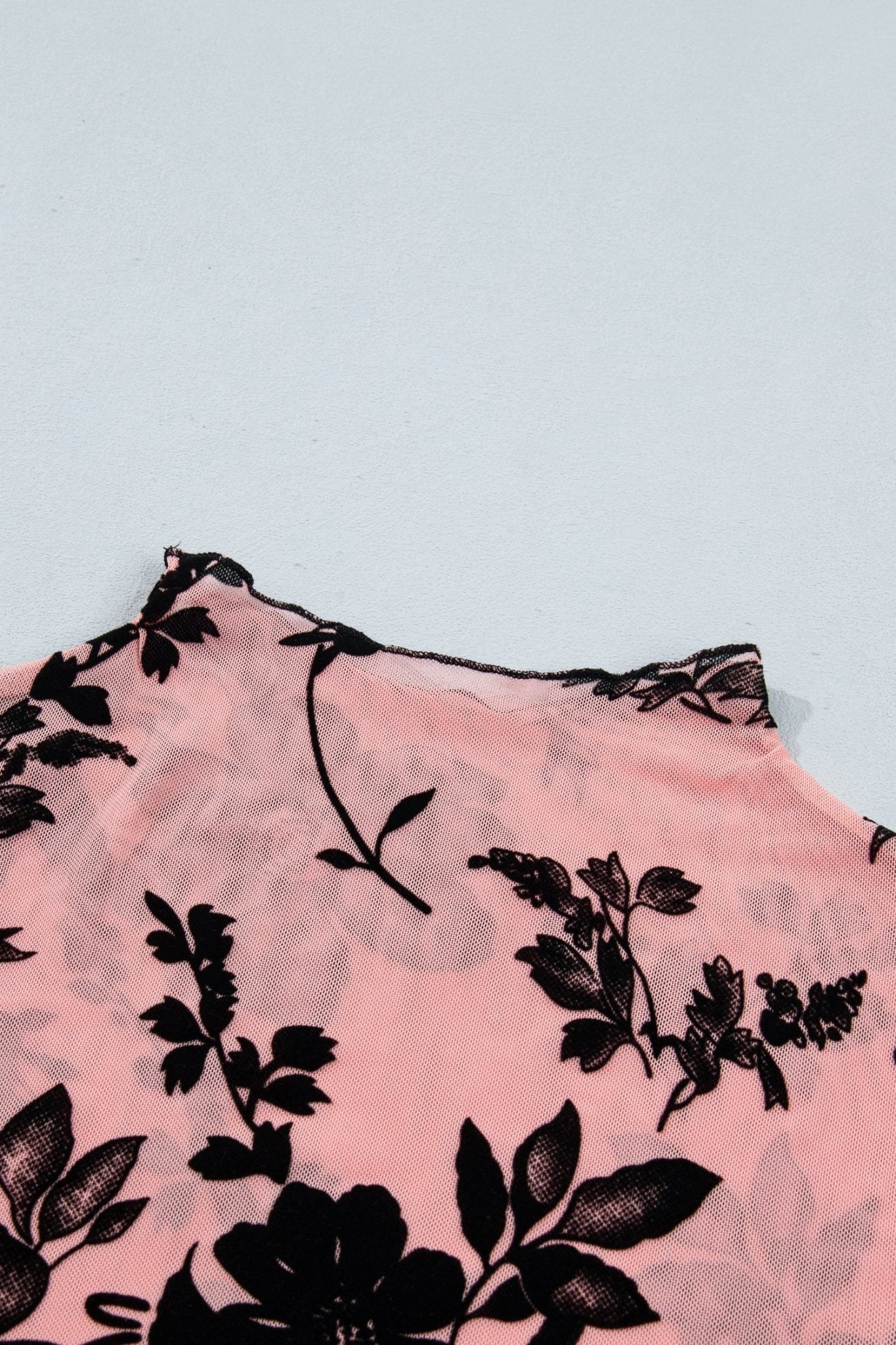 Floral Retro Mesh Long Sleeve Blouse - Rooted & Reckless Co.