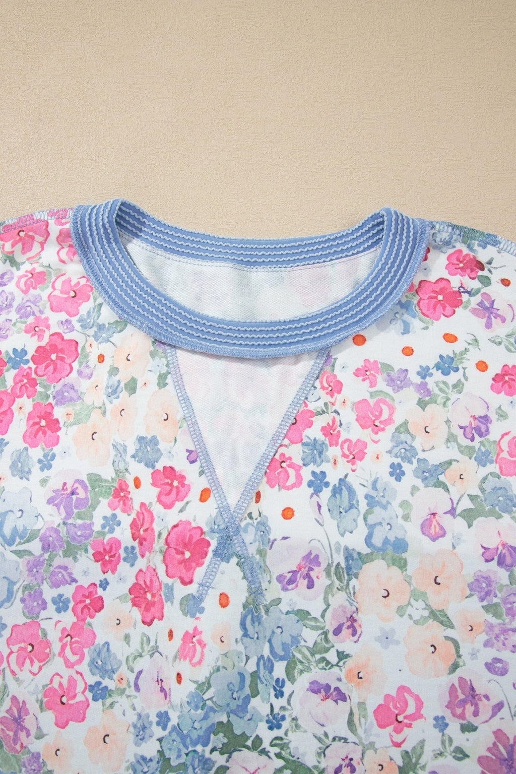 Floral Reverse Seam Drop Shoulder Long Sleeve Top - Rooted & Reckless Co.