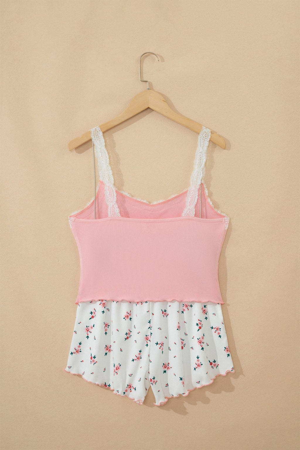 Floral Ribbed Crop Top & Shorts Lounge Set - Rooted & Reckless Co.