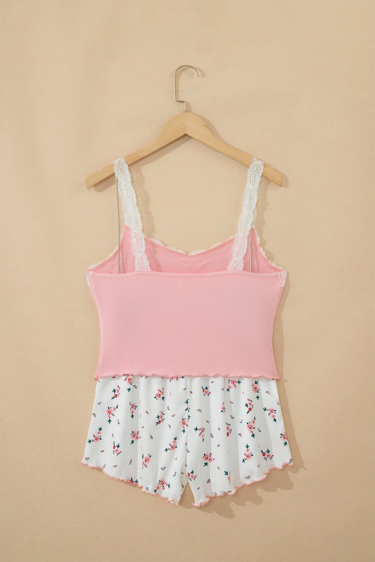 Floral Ribbed Crop Top & Shorts Lounge Set - Rooted & Reckless Co.