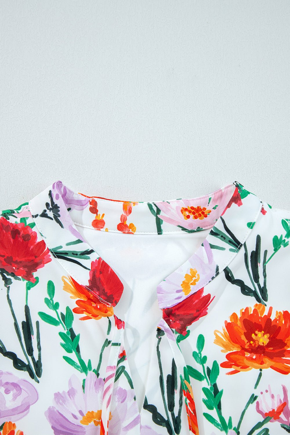 Floral Ricrac Trim 3/4 Puff Sleeve Mini Dress - Rooted & Reckless Co.