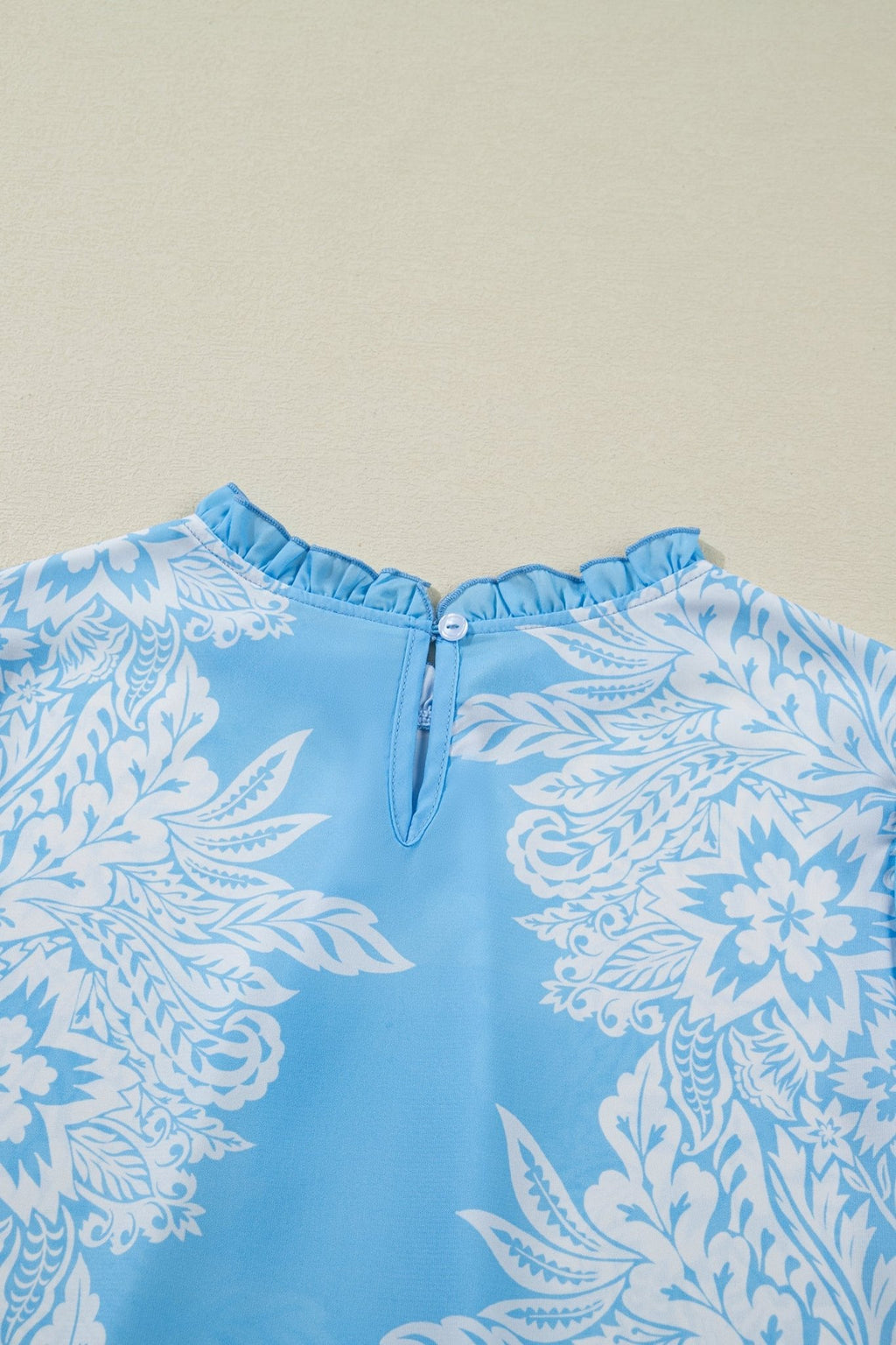 Floral Ruffle Collar Puff Long Sleeve Blouse - Rooted & Reckless Co.