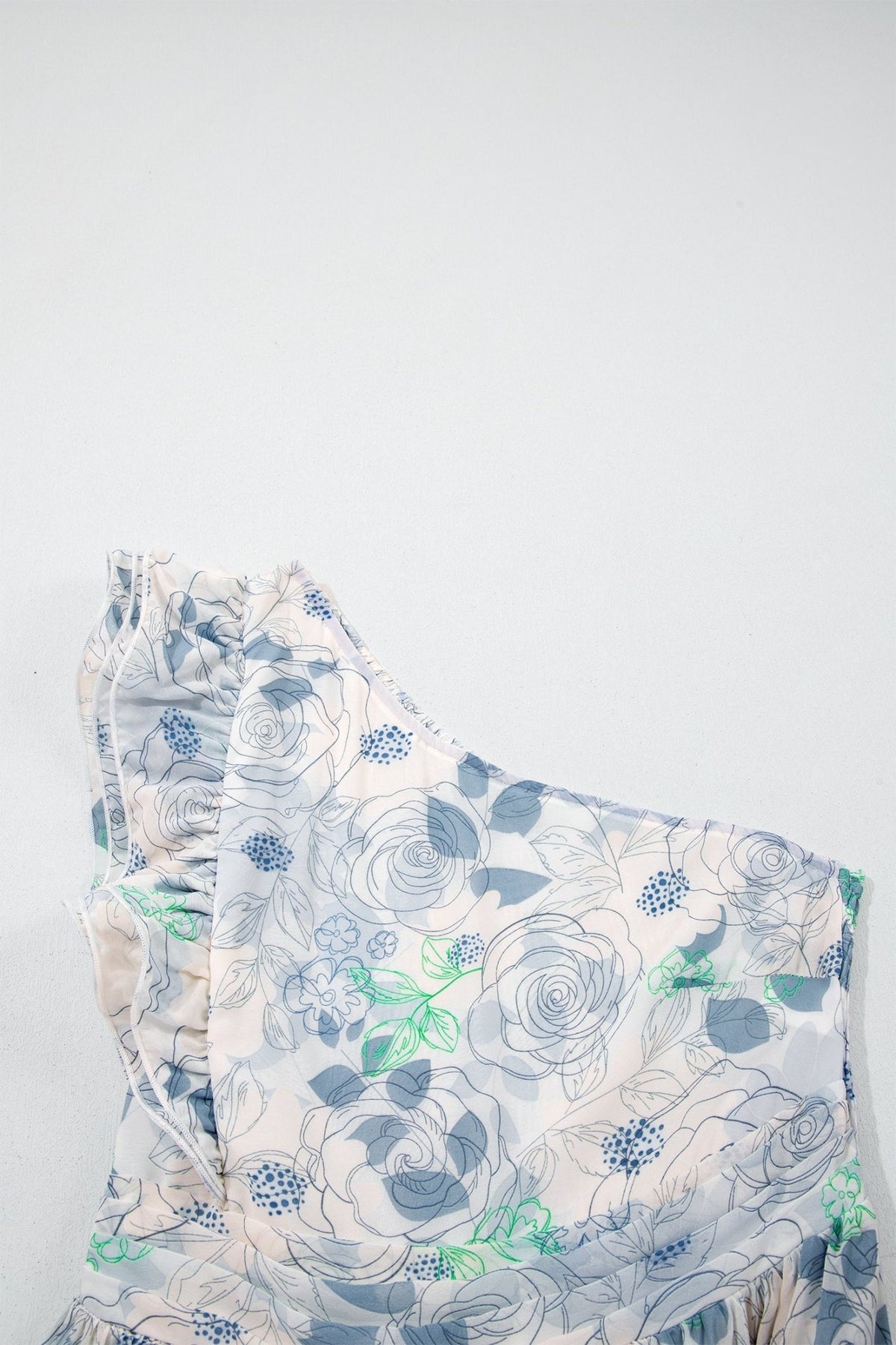 Floral Ruffle One Shoulder Maxi Dress - Rooted & Reckless Co.