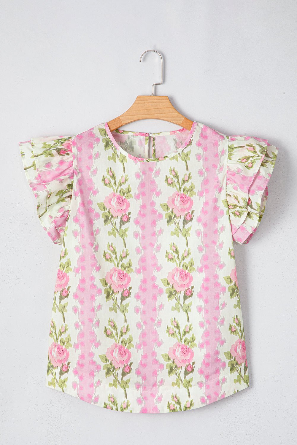 Floral Ruffle Short Sleeve Top - Rooted & Reckless Co.