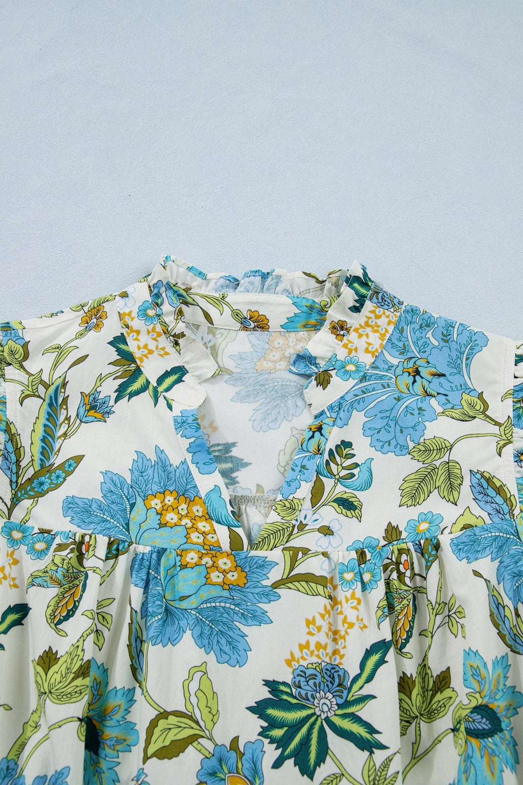 Floral Ruffle Short Sleeve V-Neck Mini Dress - Rooted & Reckless Co.