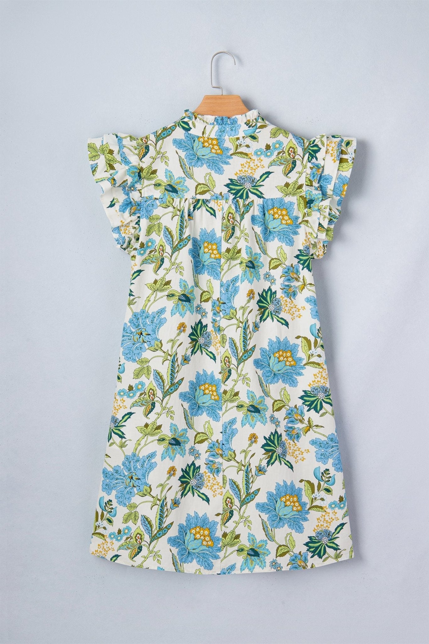 Floral Ruffle Short Sleeve V-Neck Mini Dress - Rooted & Reckless Co.