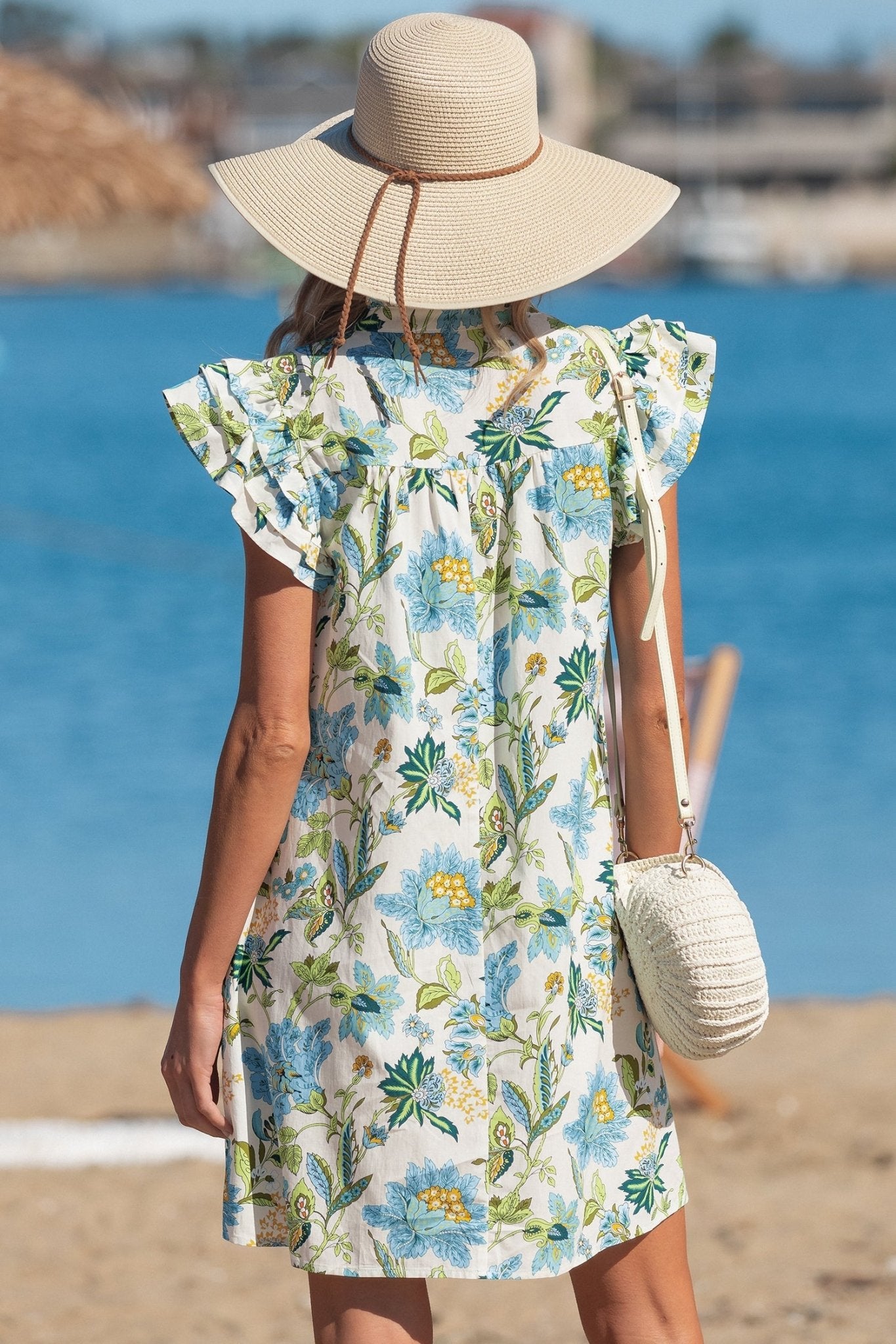 Floral Ruffle Short Sleeve V-Neck Mini Dress - Rooted & Reckless Co.