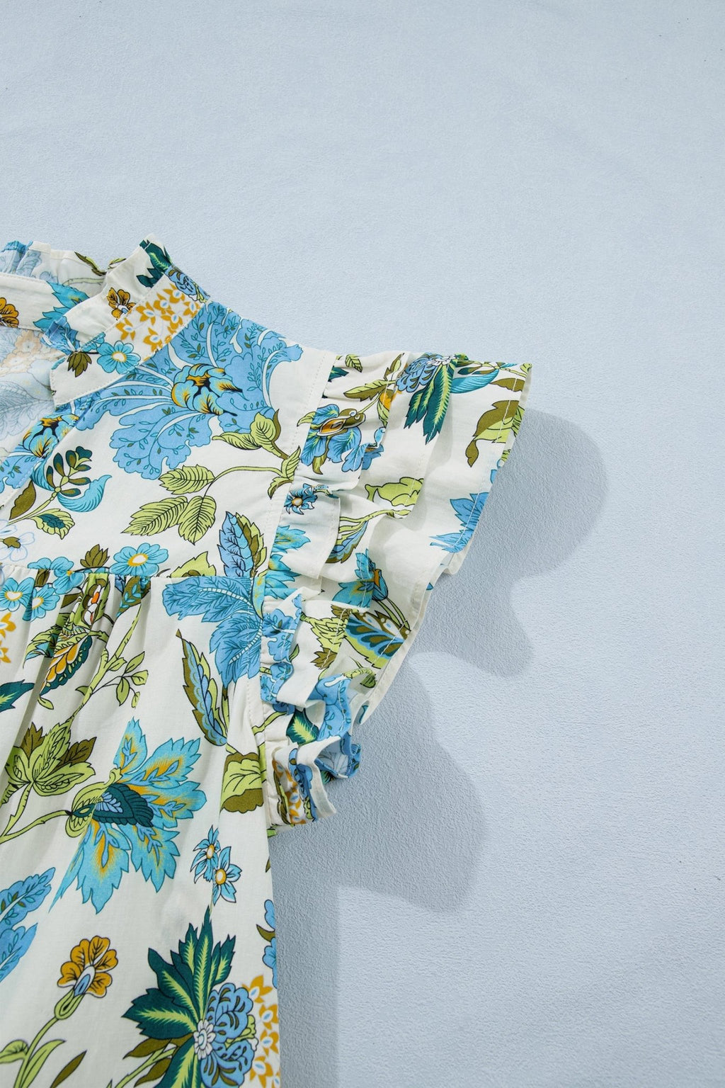 Floral Ruffle Short Sleeve V-Neck Mini Dress - Rooted & Reckless Co.
