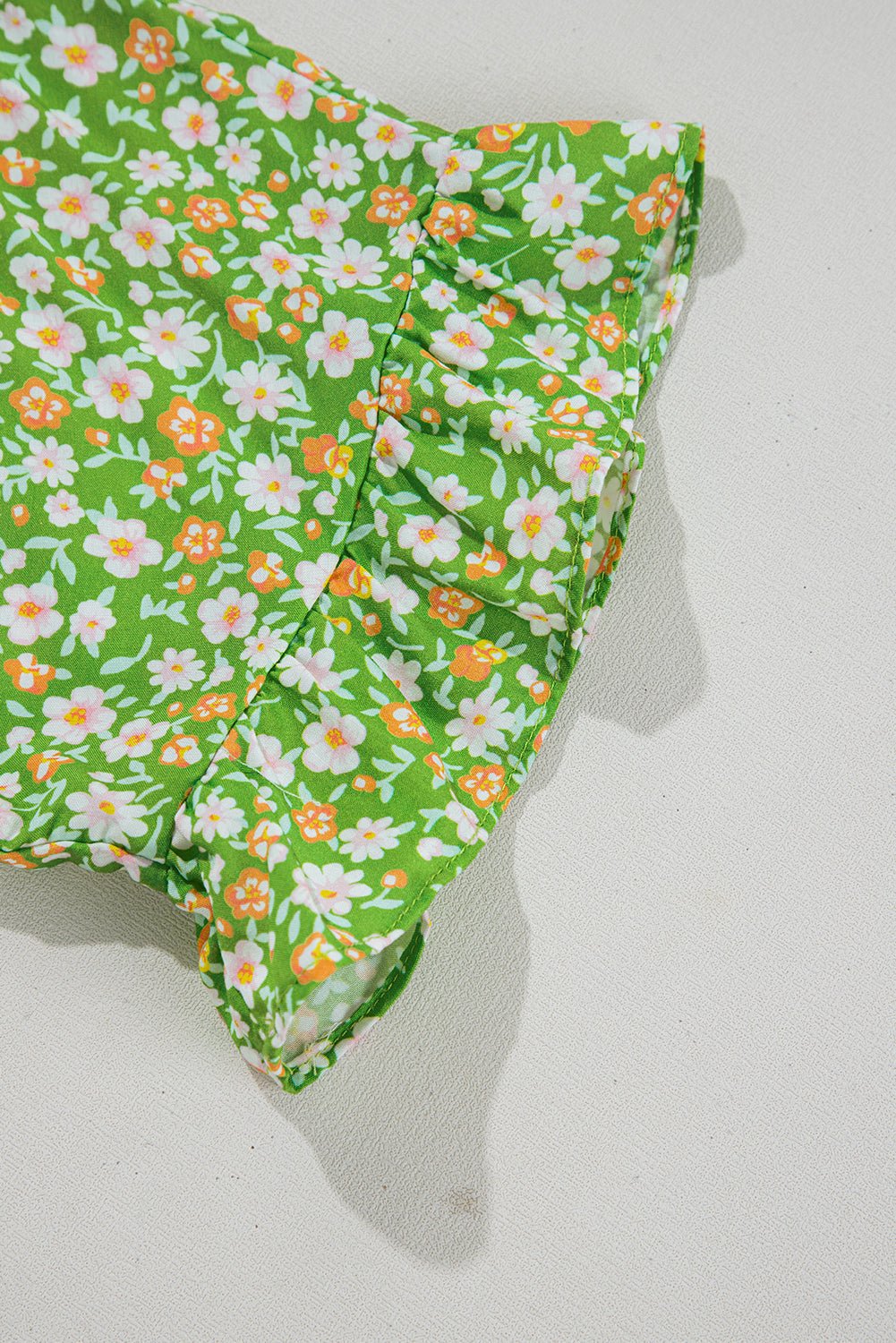 Floral Ruffle Sleeve V-Neck Blouse - Rooted & Reckless Co.