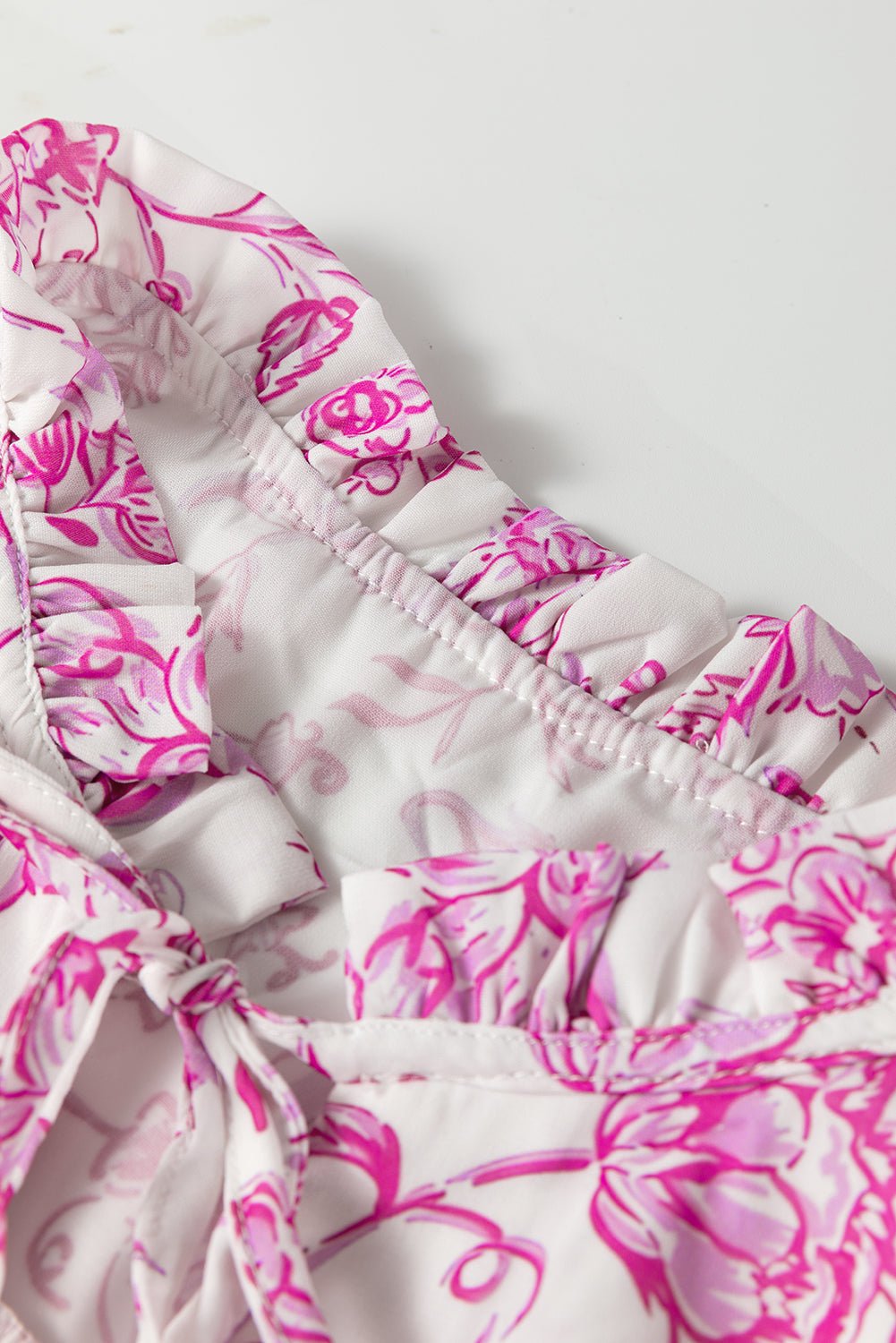 Floral Ruffle Sleeve V-Neck Blouse - Rooted & Reckless Co.