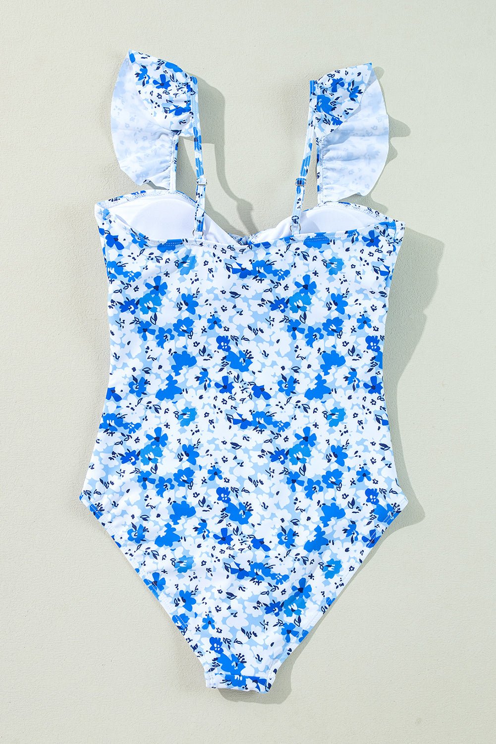 Floral Ruffle Strap Lace-Up One Piece Swimsuit - Rooted & Reckless Co.