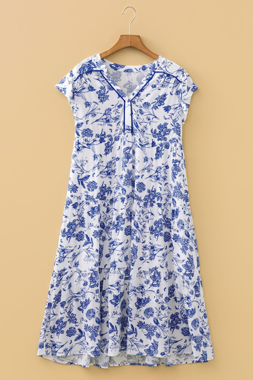 Floral Ruffle Tiered Midi Dress - Rooted & Reckless Co.