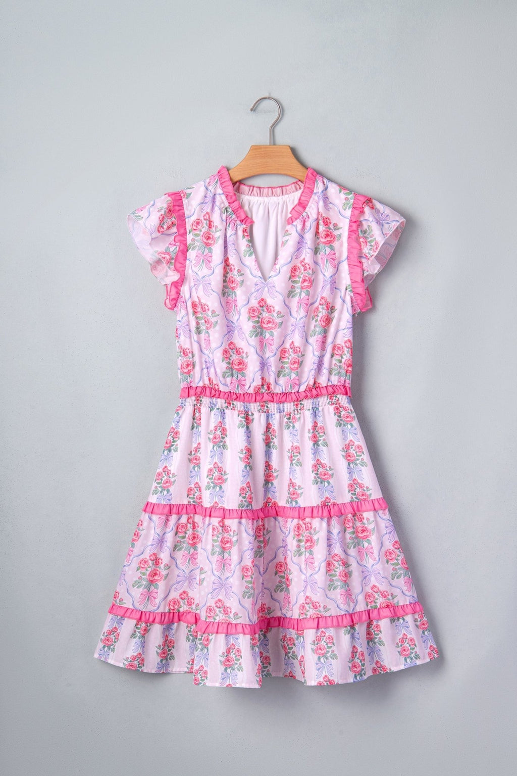 Floral Ruffle Tiered Sleeveless Mini Dress - Rooted & Reckless Co.