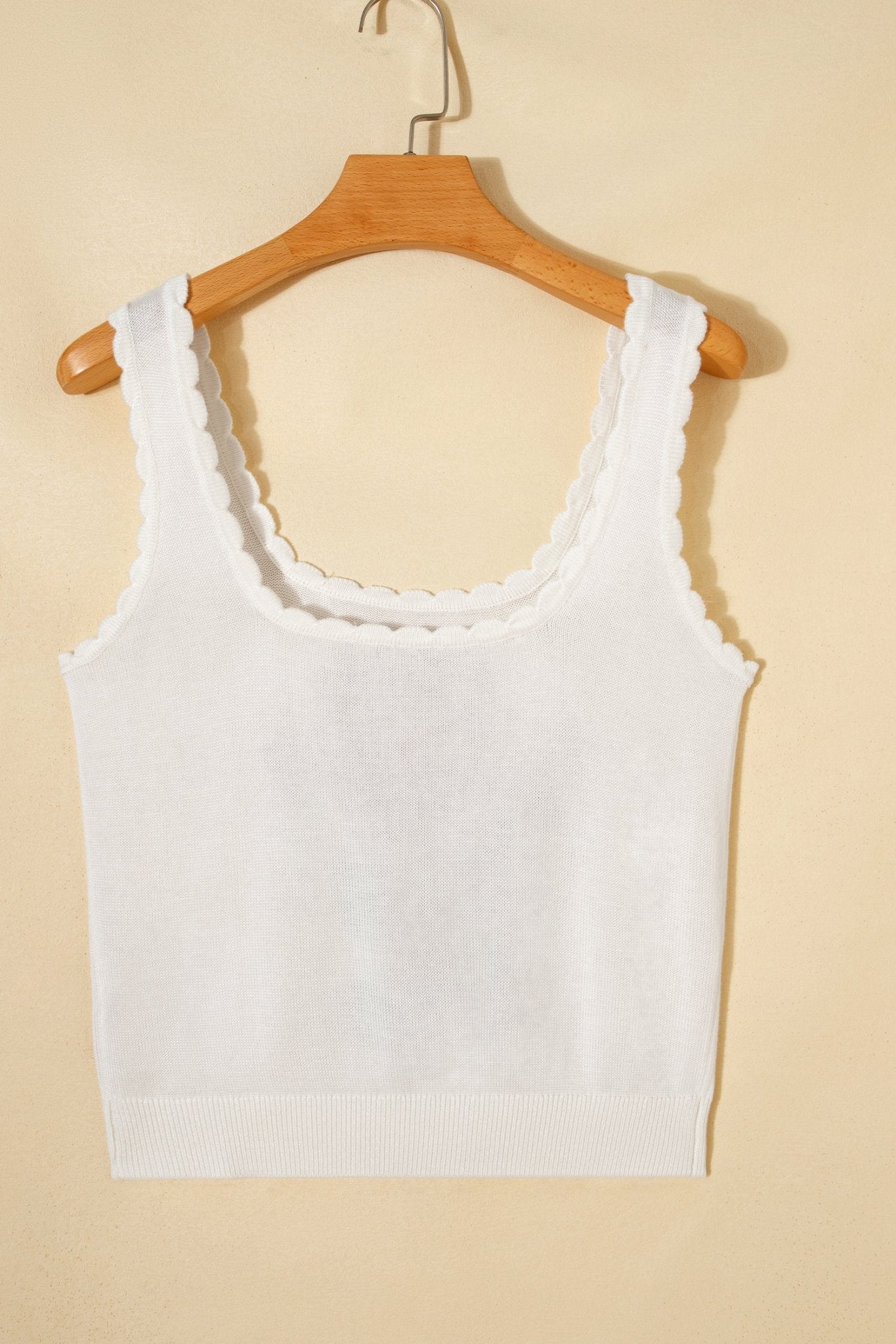 Floral Scallop Square Neck Knit Sweater Top - Rooted & Reckless Co.