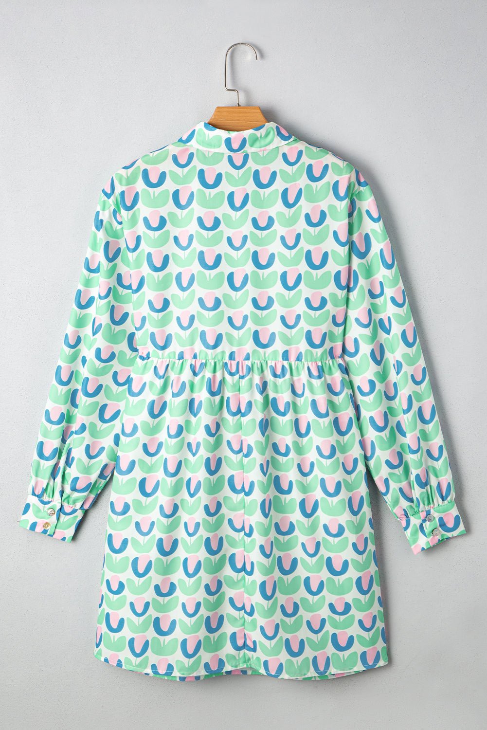 Floral Scalloped Notched Neck Mini Dress - Rooted & Reckless Co.