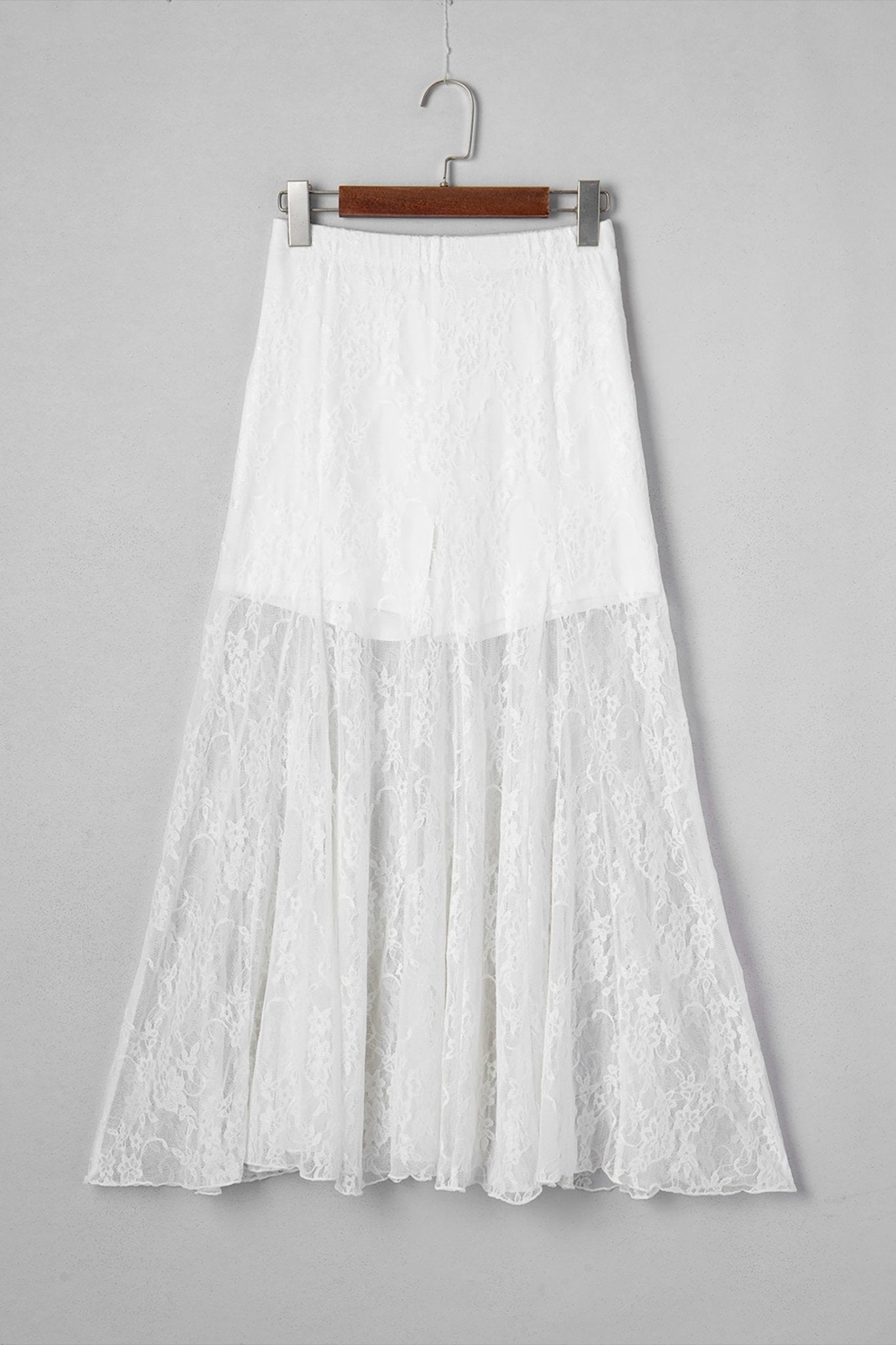 Floral Sheer Lace Flowy Maxi Skirt - Rooted & Reckless Co.