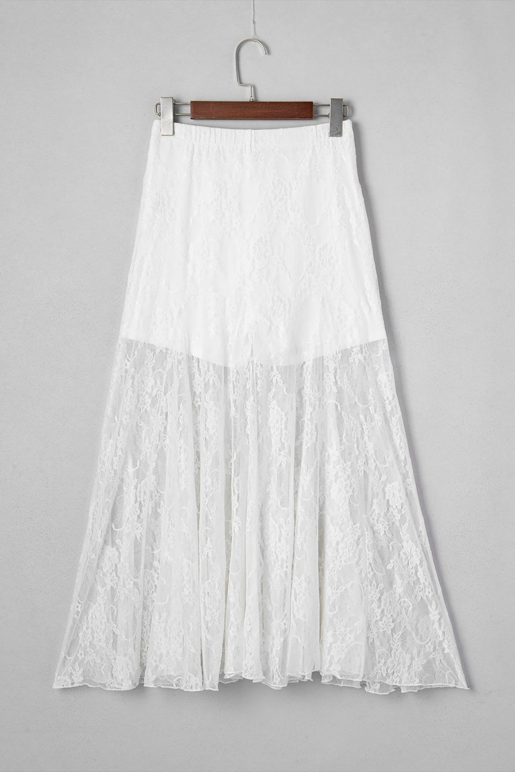 Floral Sheer Lace Flowy Maxi Skirt - Rooted & Reckless Co.