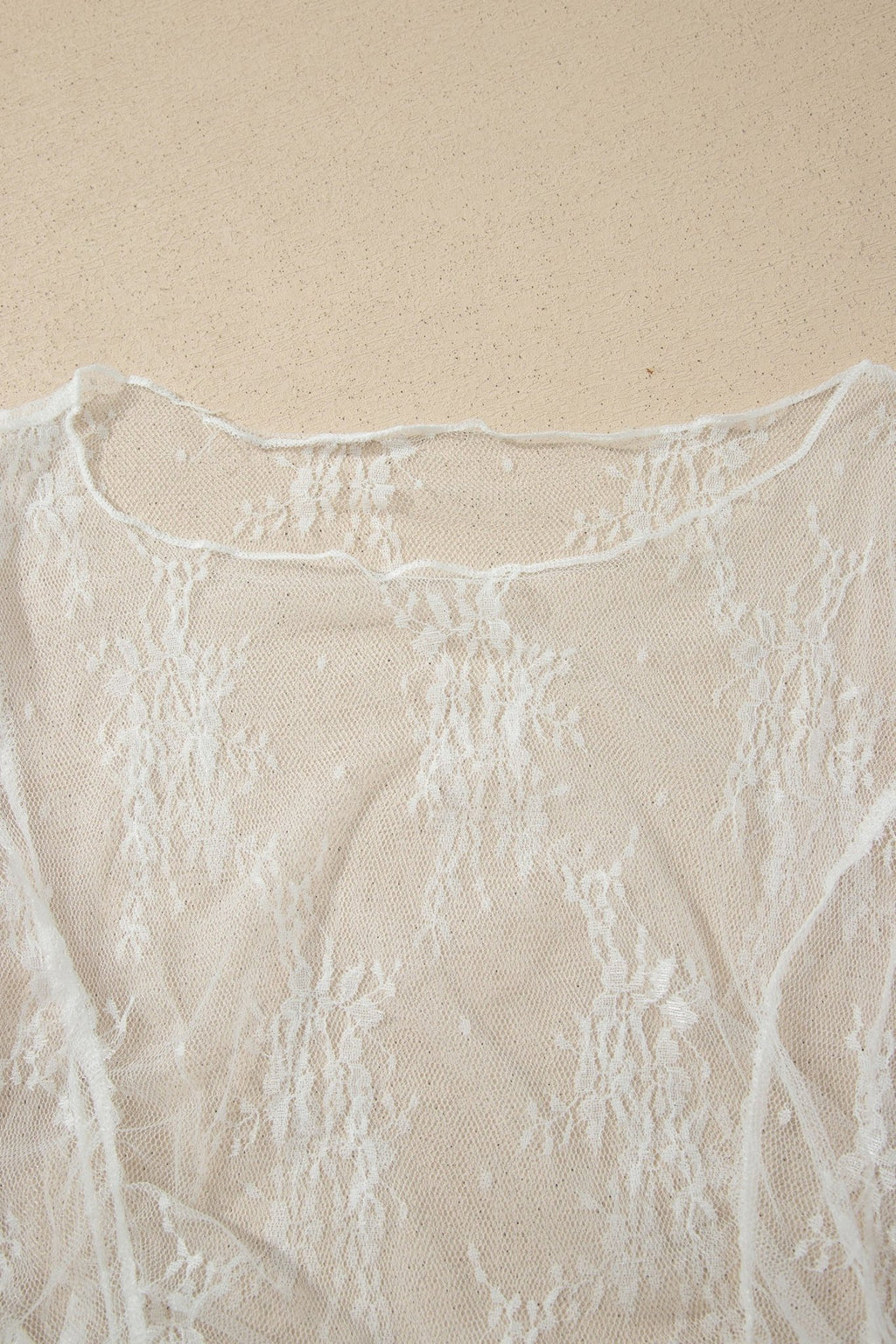 Floral Sheer Lace Mesh Exposed Seam Ruched Top - Rooted & Reckless Co.