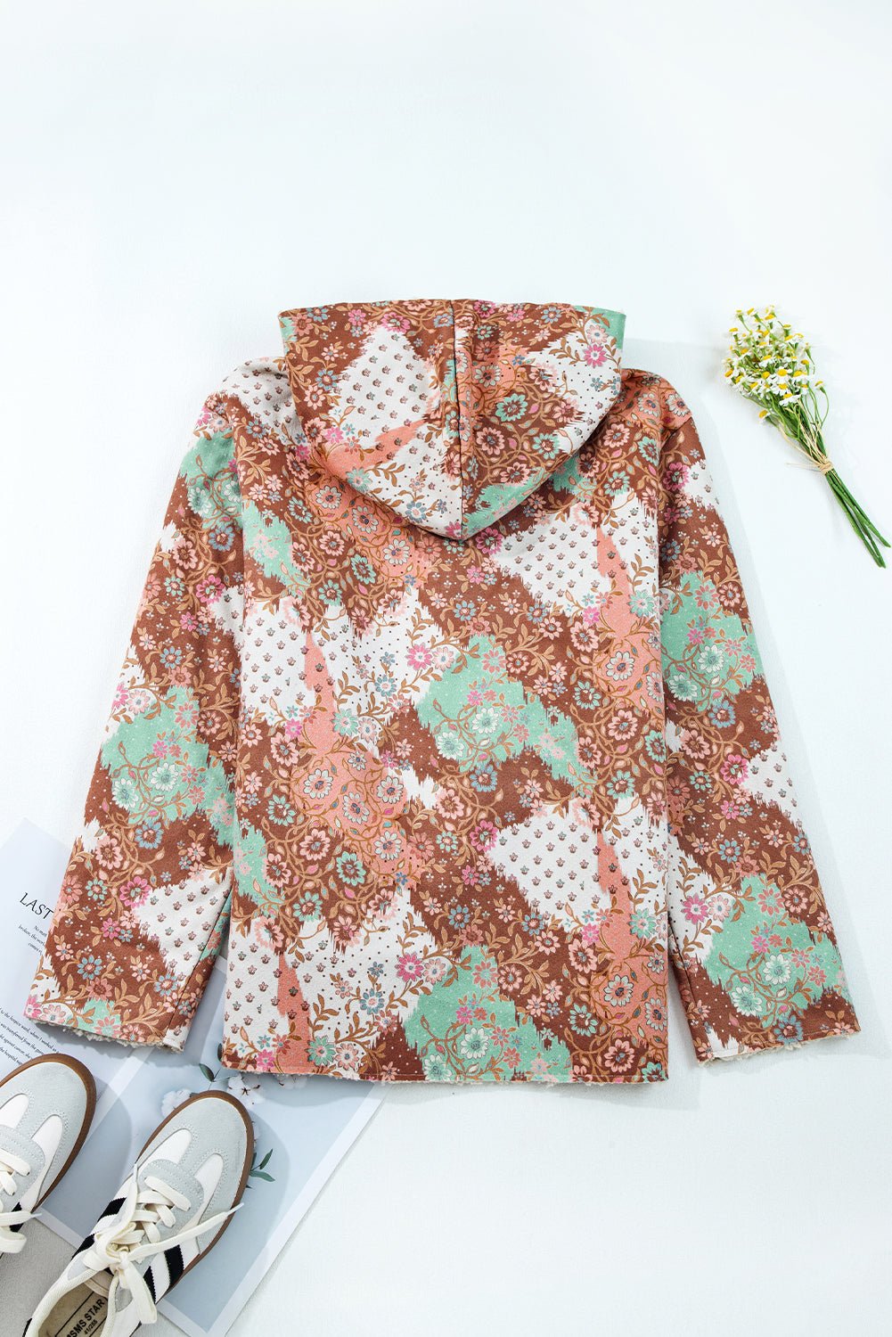 Floral Sherpa Lined Hooded Jacket - Rooted & Reckless Co.