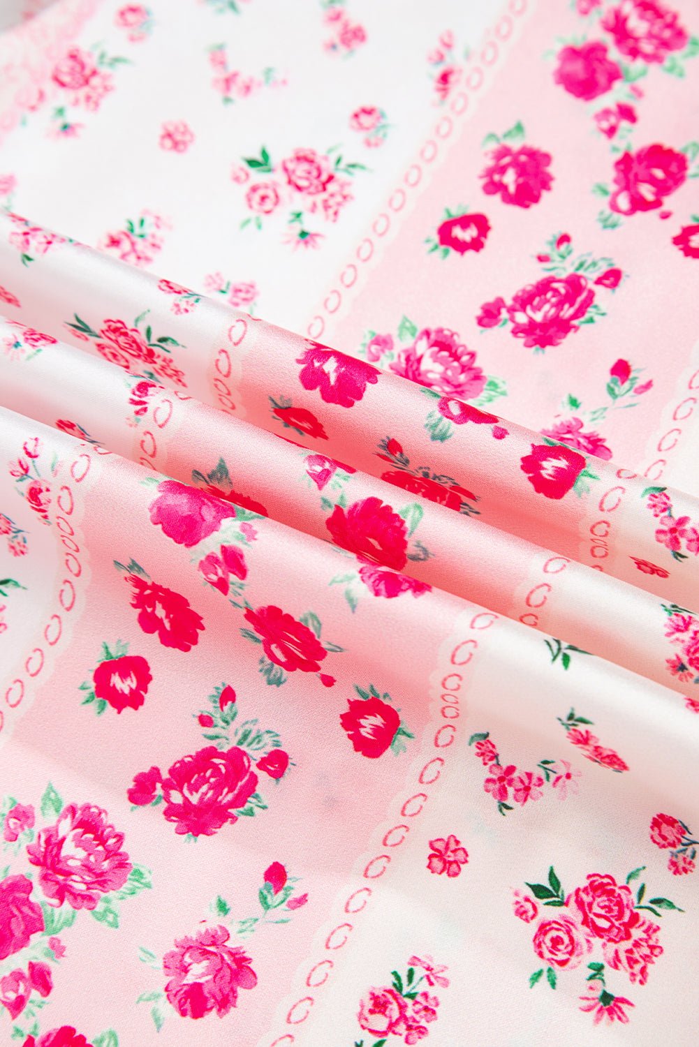 Floral Shirt Satin Tie and Shorts Pajama Set - Rooted & Reckless Co.