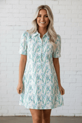 Floral Short Sleeve Buttoned Shirt Dress - Rooted & Reckless Co.