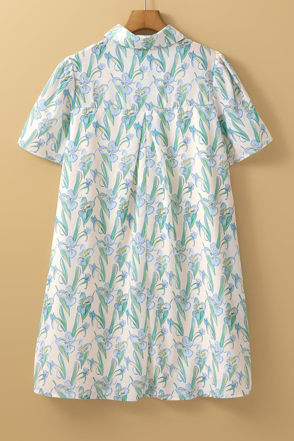 Floral Short Sleeve Buttoned Shirt Dress - Rooted & Reckless Co.