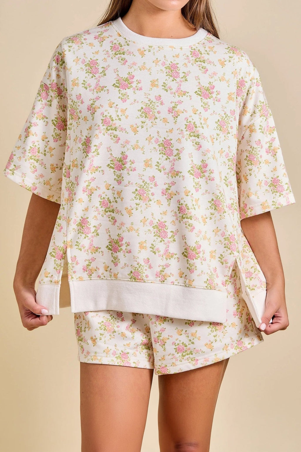 Floral Short Sleeve & Elastic Waist Short Sets - Rooted & Reckless Co.