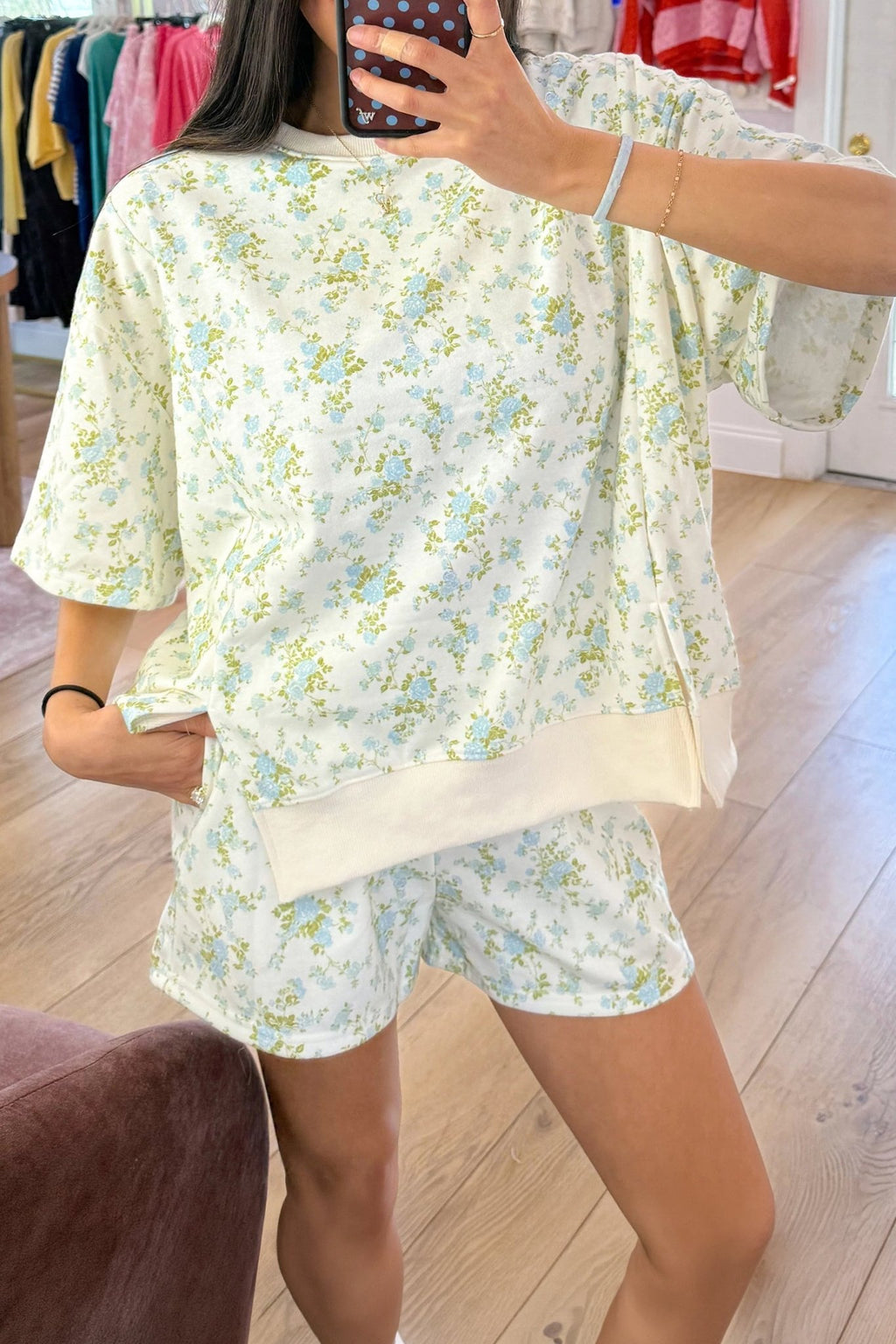 Floral Short Sleeve & Elastic Waist Short Sets - Rooted & Reckless Co.