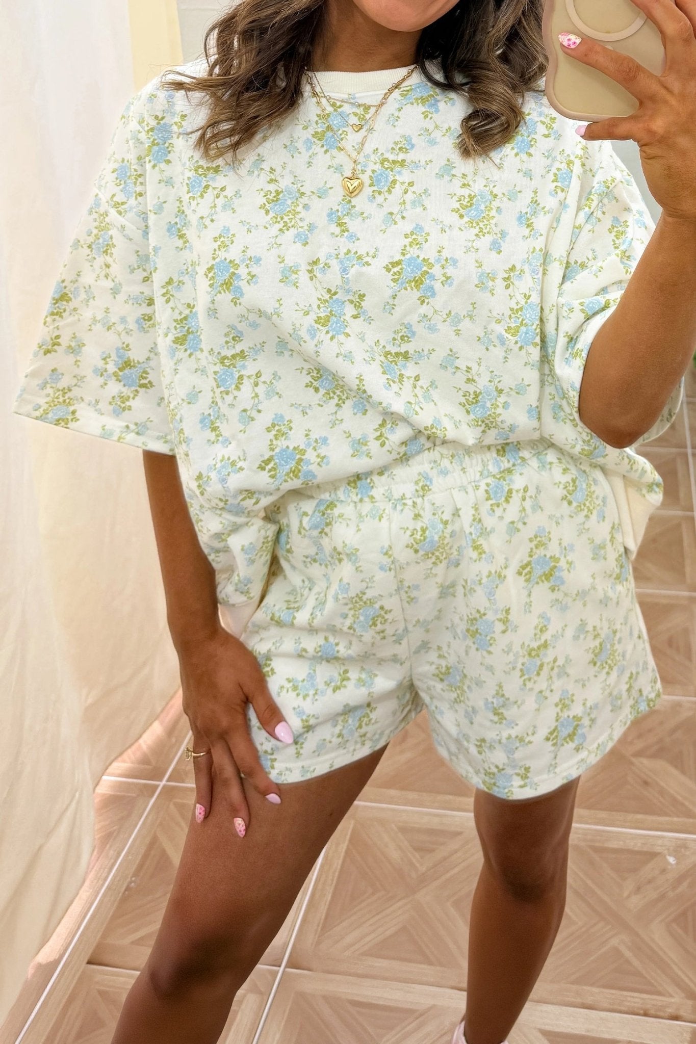 Floral Short Sleeve & Elastic Waist Short Sets - Rooted & Reckless Co.