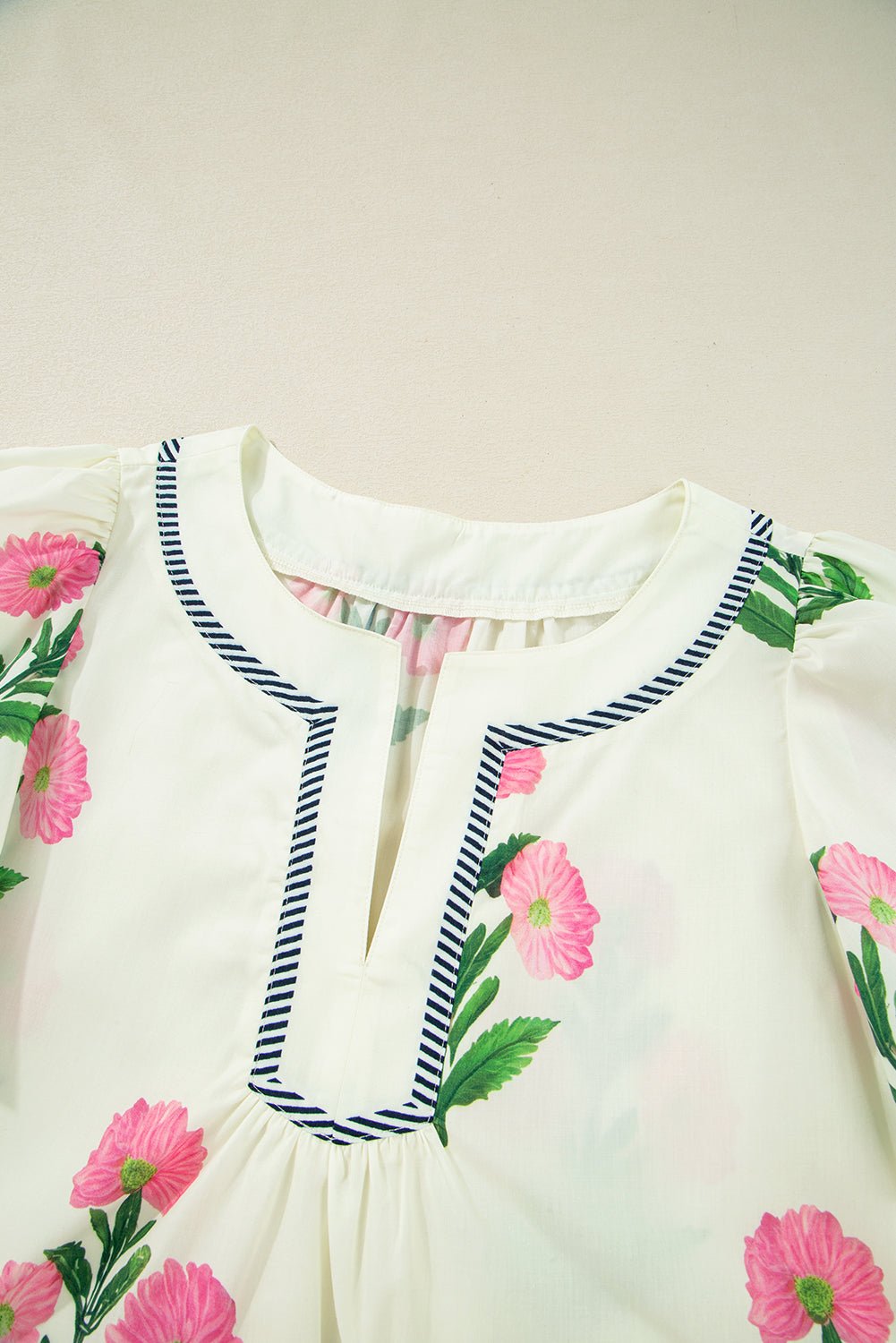 Floral Short Sleeve Split Neck Mini Dress - Rooted & Reckless Co.