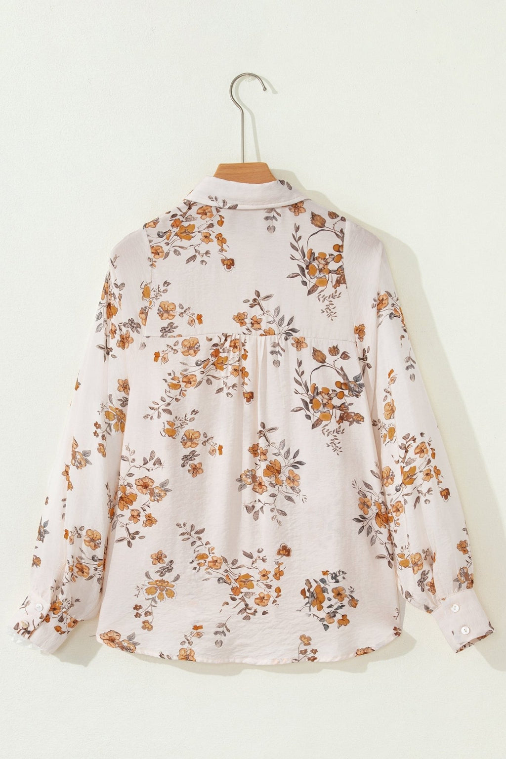 Floral Silky Button-Up Long Sleeve Shirt - Rooted & Reckless Co.
