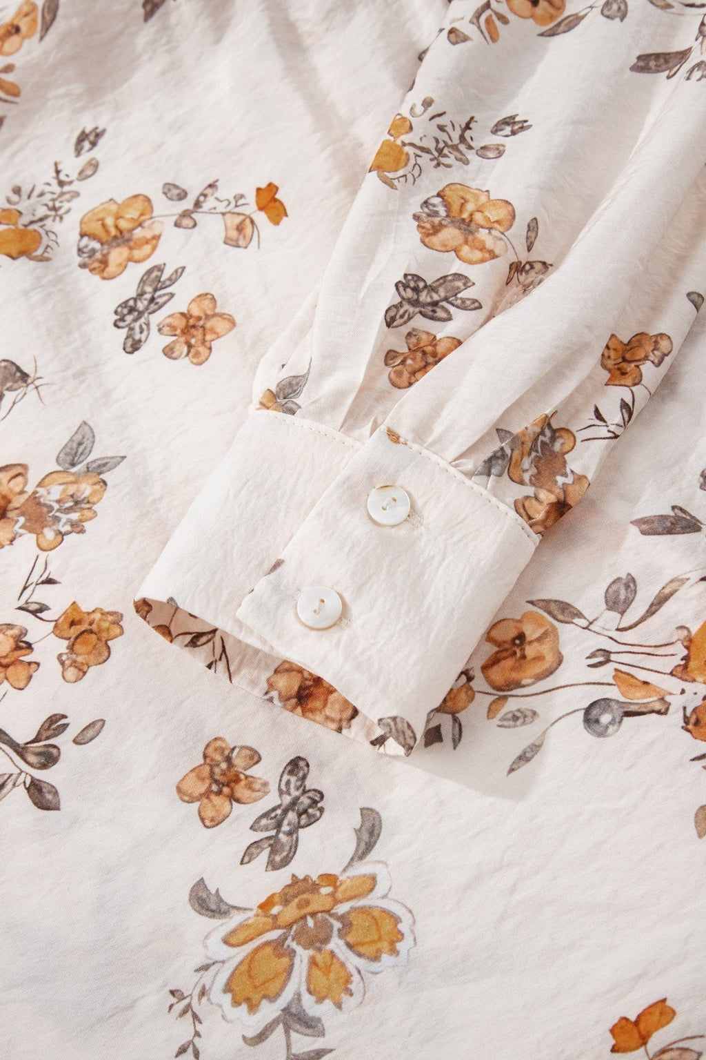Floral Silky Button-Up Long Sleeve Shirt - Rooted & Reckless Co.