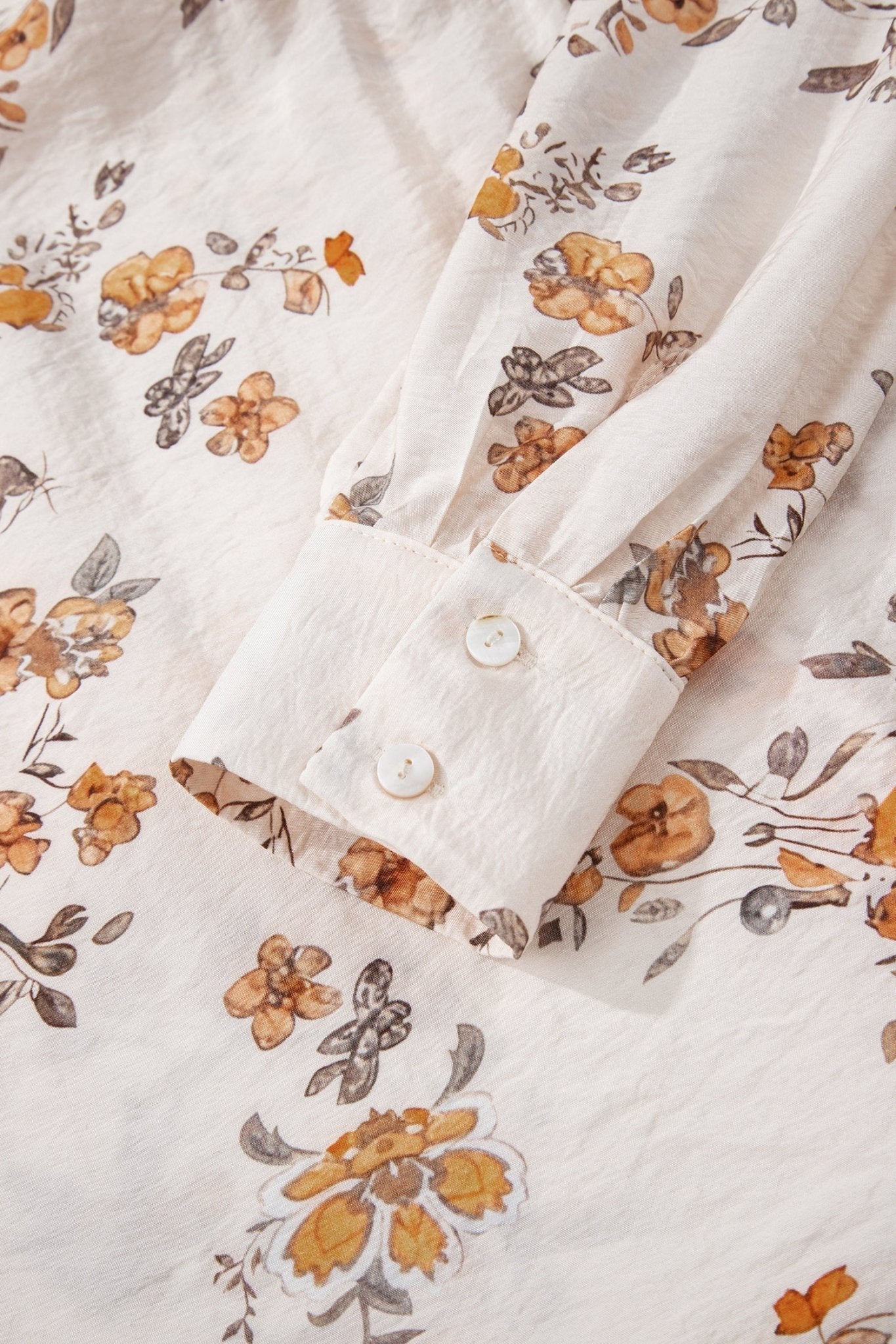 Floral Silky Button-Up Long Sleeve Shirt - Rooted & Reckless Co.