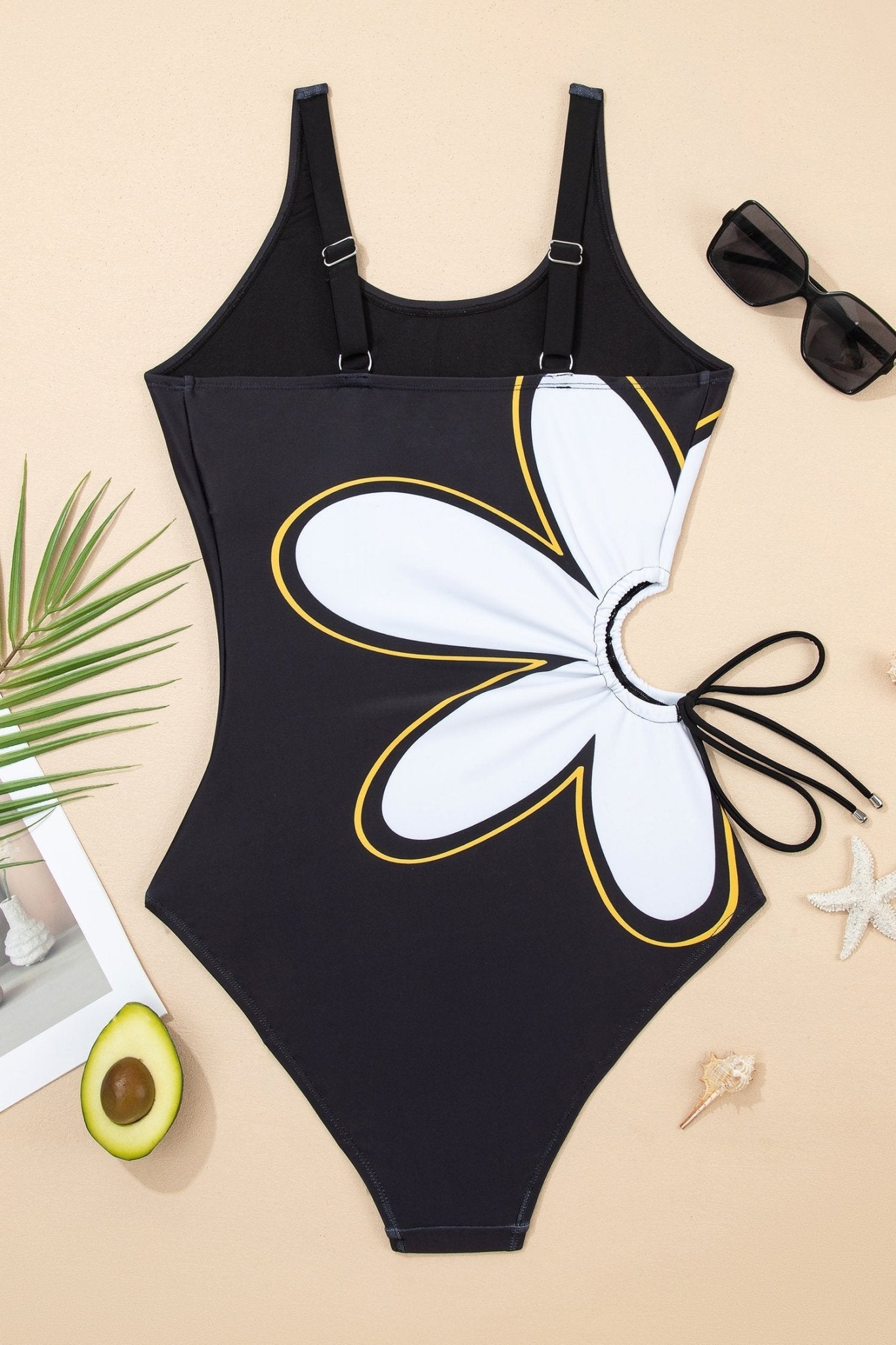 Floral Sleeveless Drawstring One-Piece Swimsuit - Rooted & Reckless Co.
