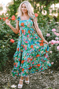 Floral Sleeveless Ruffle Tiered Maxi Dress - Rooted & Reckless Co.
