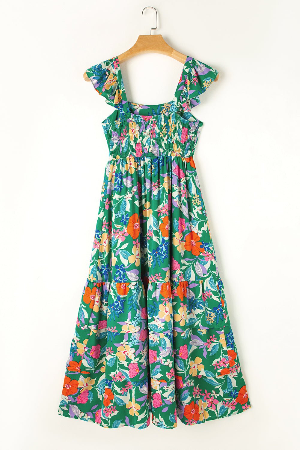 Floral Sleeveless Ruffle Tiered Maxi Dress - Rooted & Reckless Co.