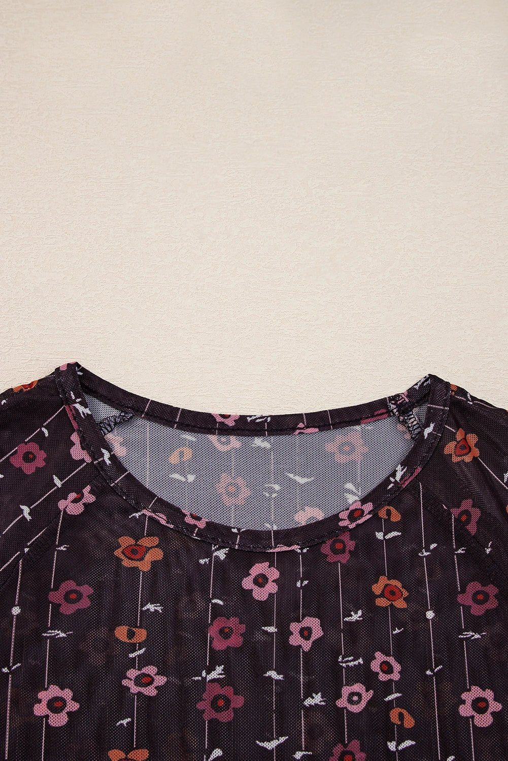 Floral Smock Cuff Mesh Slim Fit Bodysuit - Rooted & Reckless Co.