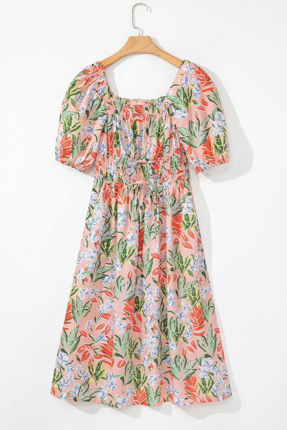 Floral Smocked Bust Bubble Sleeve Maxi Dress - Rooted & Reckless Co.