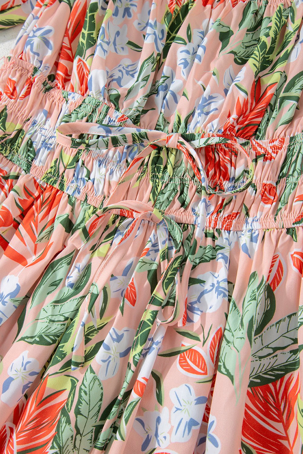 Floral Smocked Bust Bubble Sleeve Maxi Dress - Rooted & Reckless Co.
