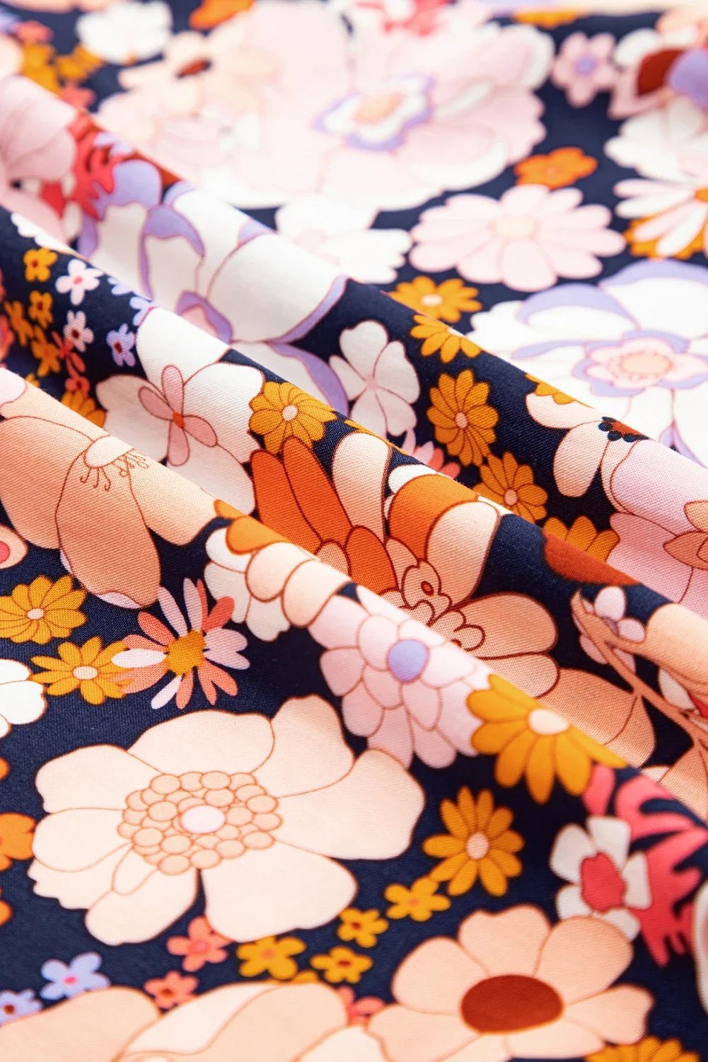 Floral Smocked High Waist Square Neck Jumpsuit - Rooted & Reckless Co.