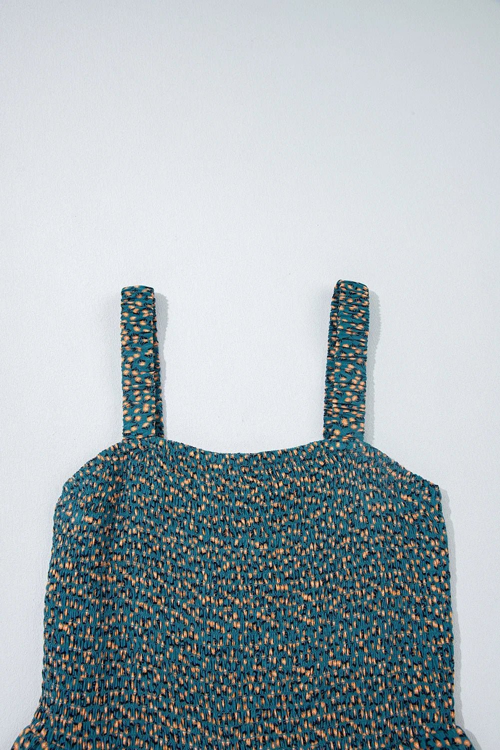 Floral Smocked High Waist Square Neck Jumpsuit - Rooted & Reckless Co.