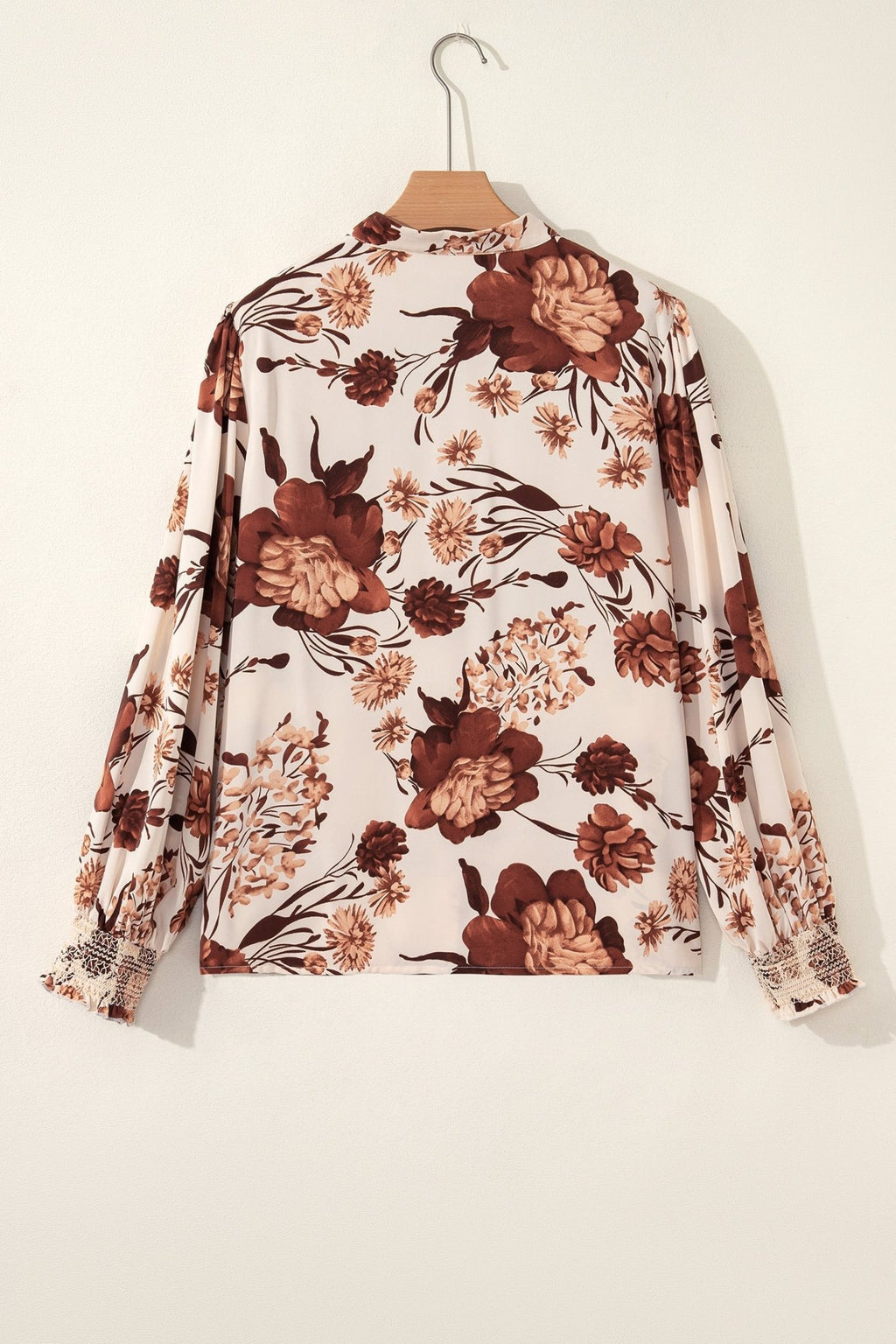 Floral Smocked Long Sleeve Buttoned Shirt - Rooted & Reckless Co.