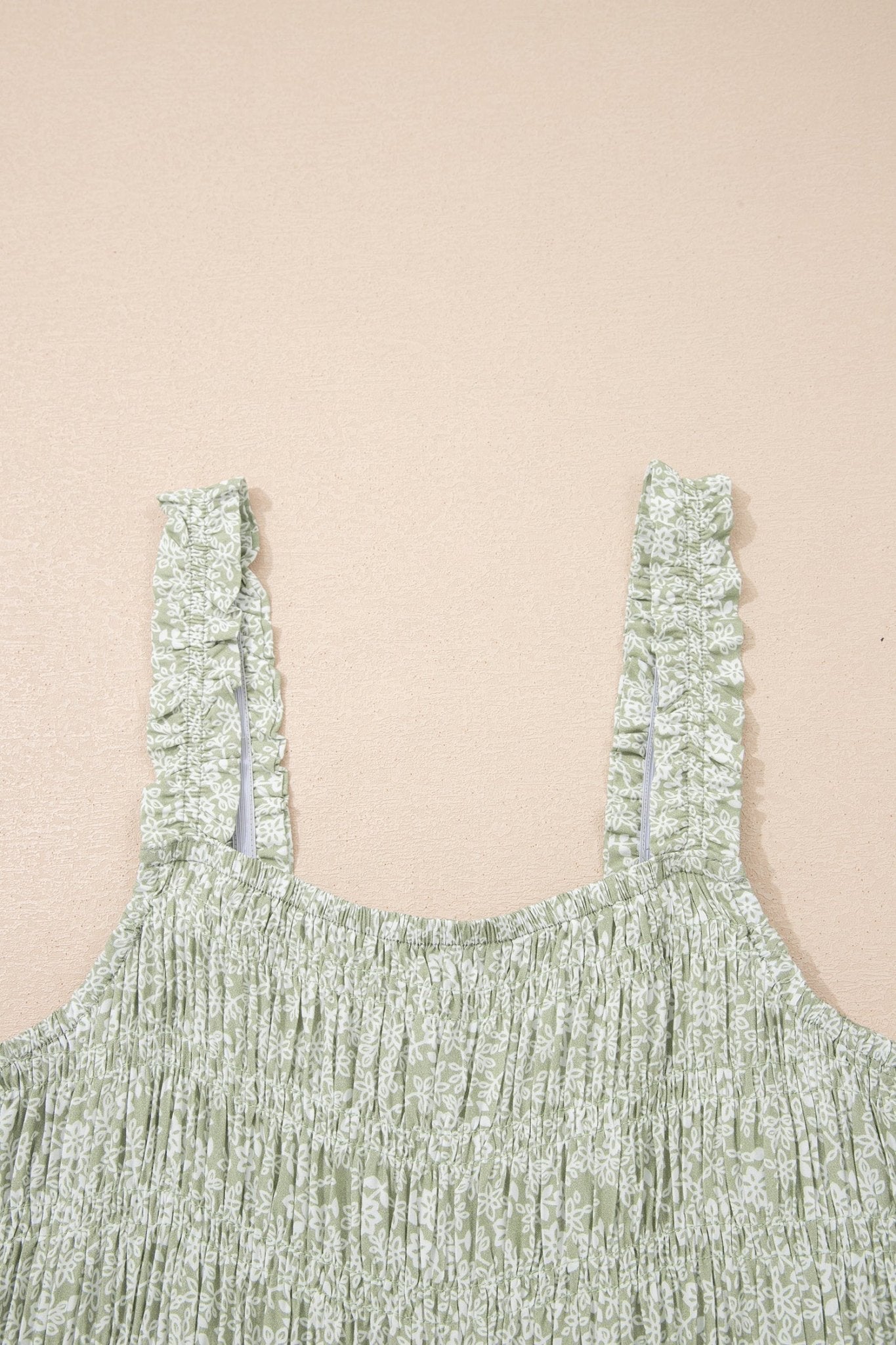 Floral Smocked Square Neck Sleeveless Jumpsuit - Rooted & Reckless Co.