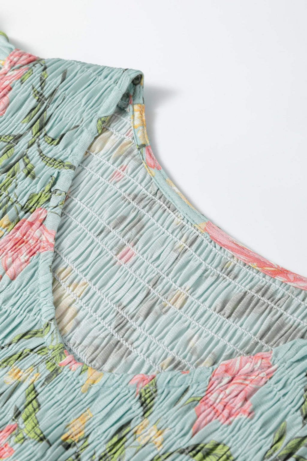 Floral Smocked V-Neck Ruffle Tiered Maxi Dress - Rooted & Reckless Co.